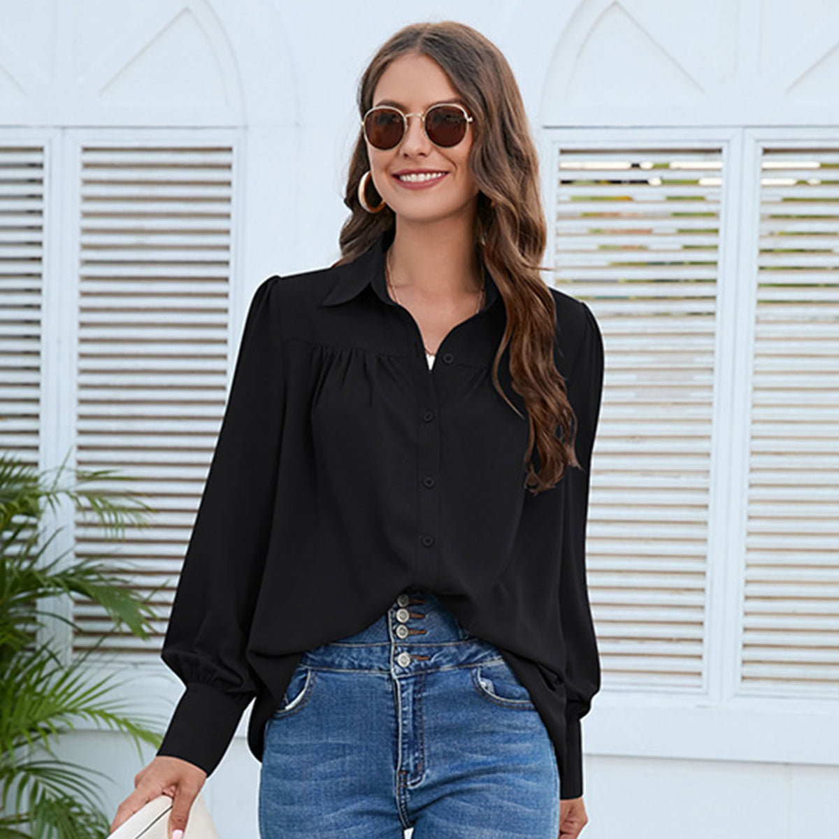 The Esther Pleated Chiffon Shirt