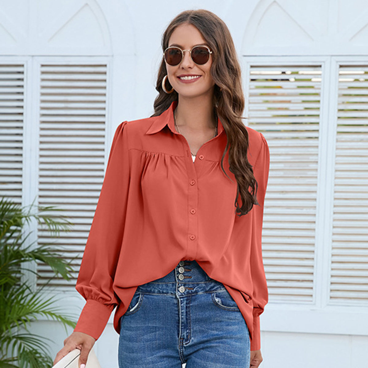 The Esther Pleated Chiffon Shirt