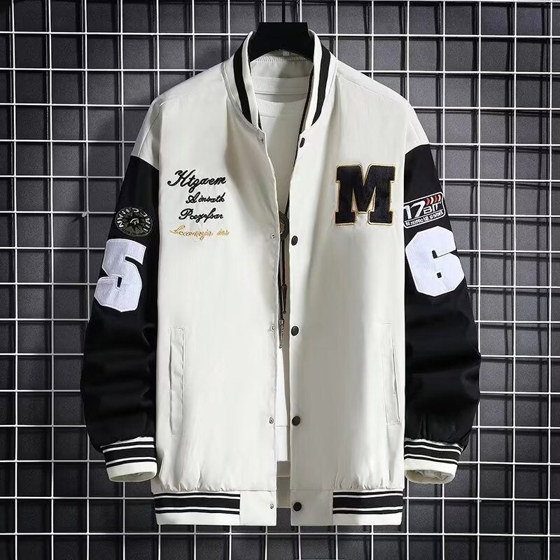 The Daniel Baseball Jacket – Black / White