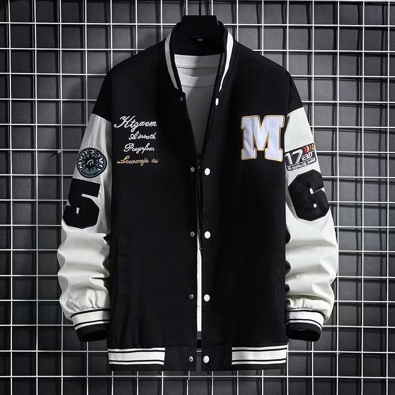 The Daniel Baseball Jacket – Black / White
