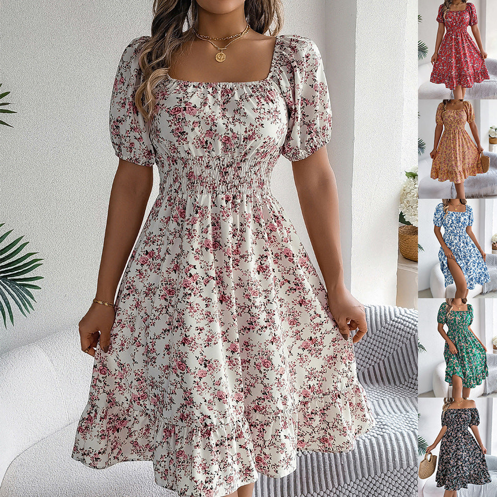 The Hannah Square-Neck Floral Dress