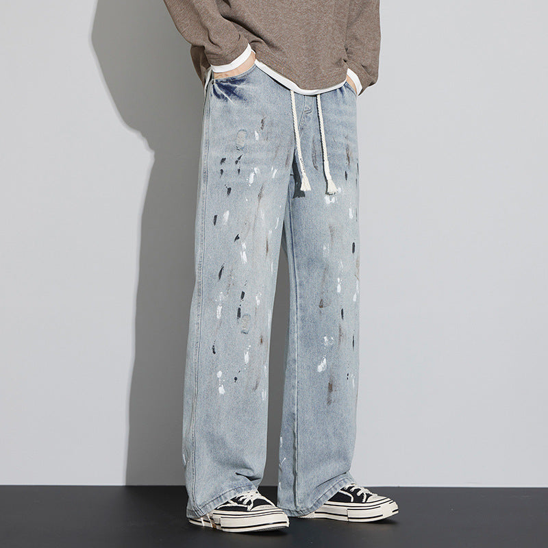Men's Graffiti Distressed Jeans