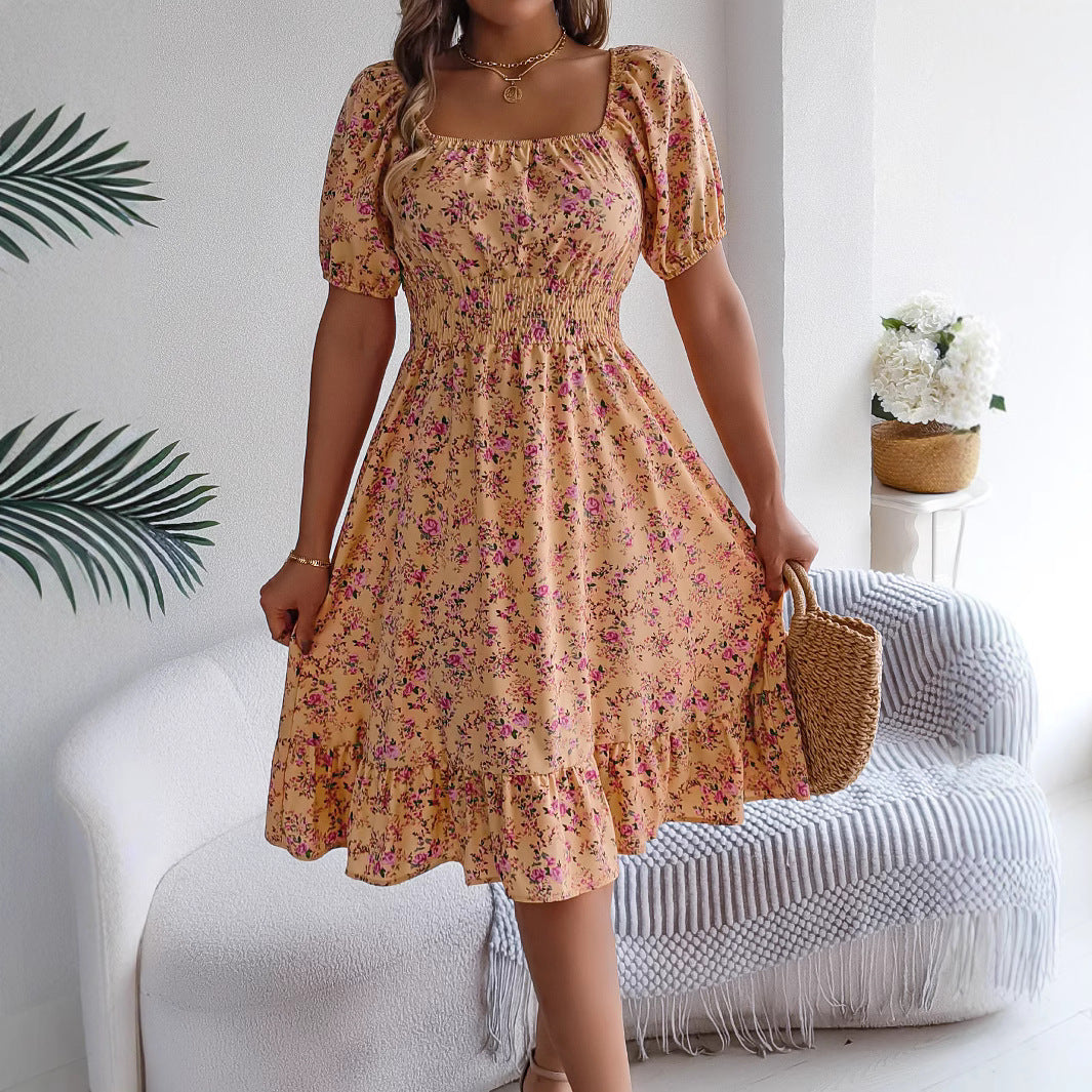 The Hannah Square-Neck Floral Dress