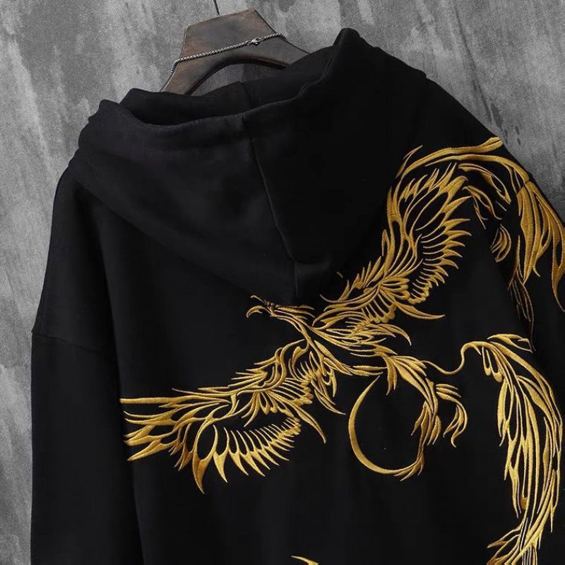 The Phoenix Embroidered Fleece-Lined Hoodie
