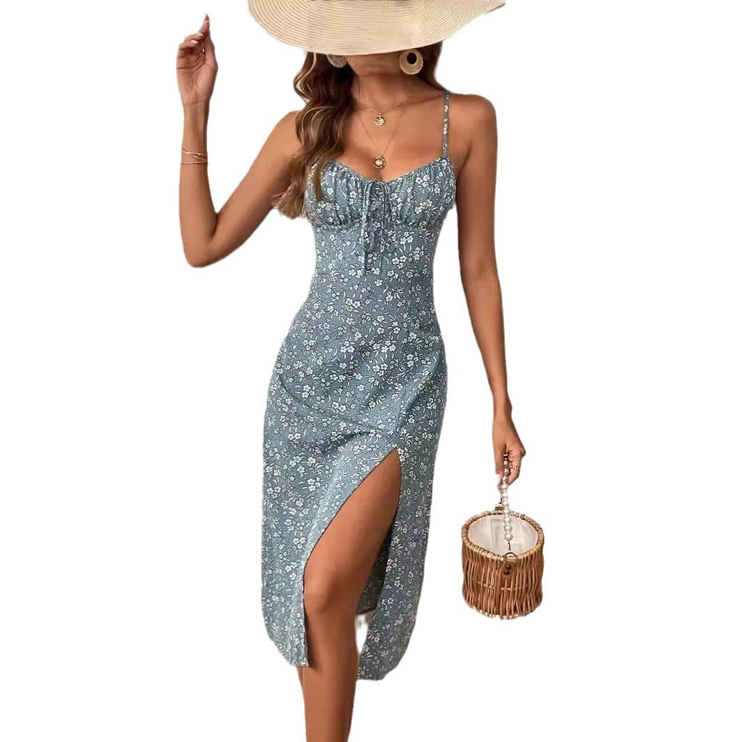 Women's Backless Slit Dress