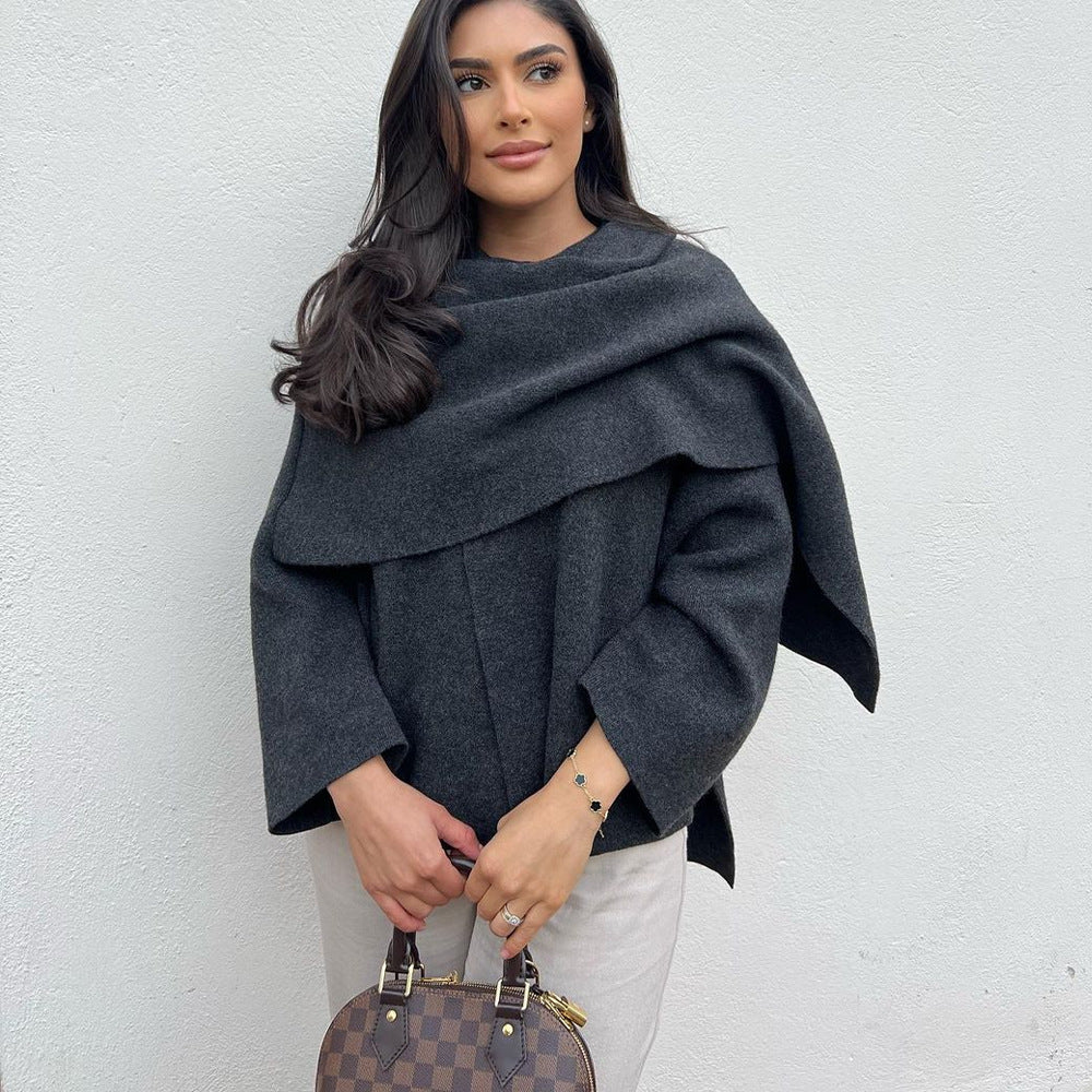 The Eunice Cape Knit Sweater Coat