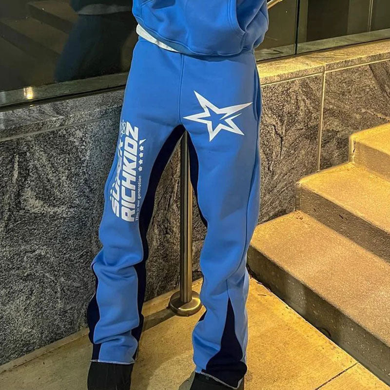 Men's Letter-Print Straight Joggers
