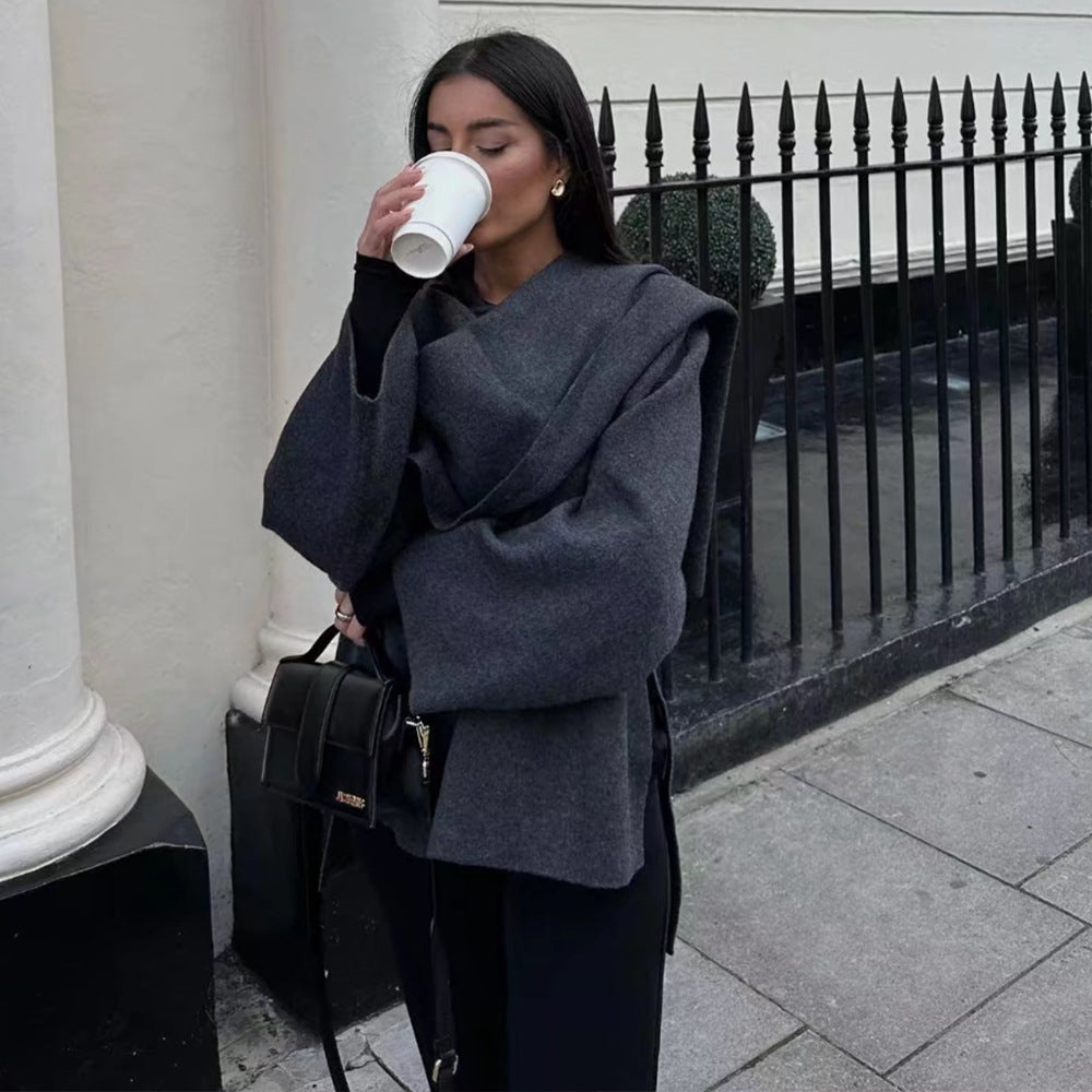 The Eunice Cape Knit Sweater Coat