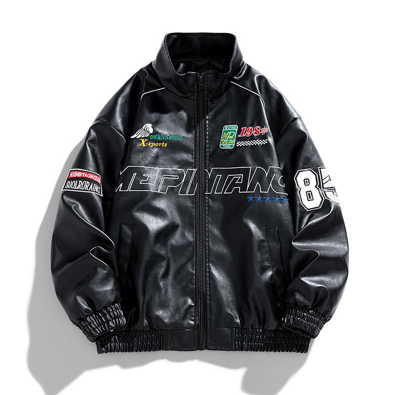 The Nathan Stand-Collar PU Jacket