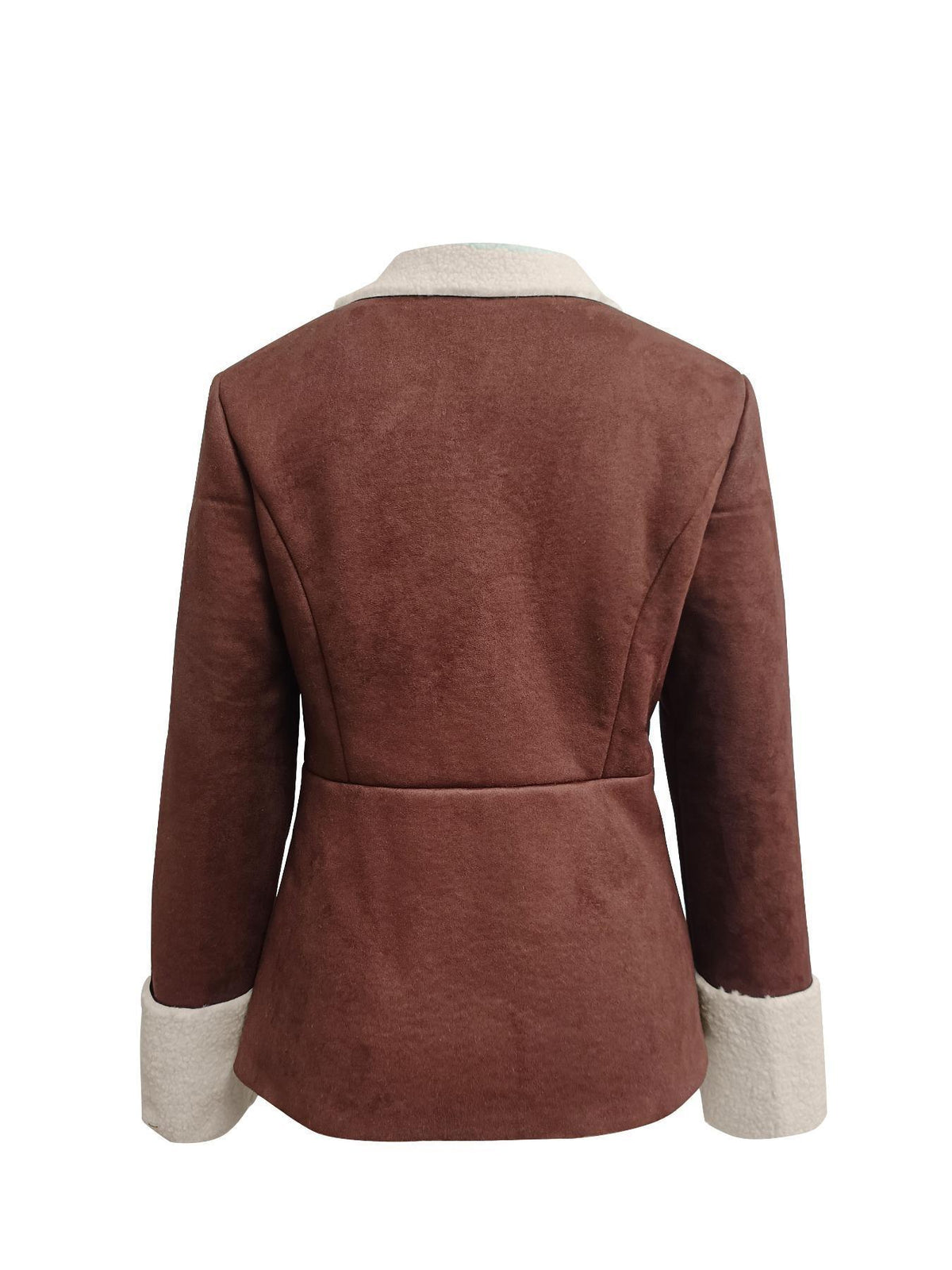 The Joanna Leather & Velvet Coat – Brown