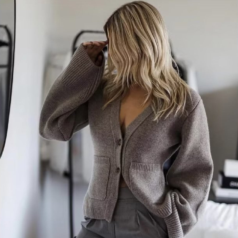 The Lois Knit Cardigan Jacket – Khaki
